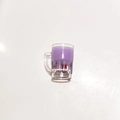 Miniature transparent purple resin bubble tea cup pendant for DIY handmade jewelry crafts - Light Purple Red Bean