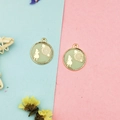 Golden Alice in Wonderland enamel charms with clock design for DIY jewelry making - Blue