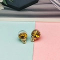 Star-filled glass ball charms with gold sequins for DIY jewelry and earrings - Gold