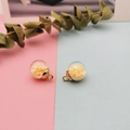 DIY glass ball pendant with yellow star glitter and gold metal hanging loop - Champagne