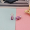 Détails de mini pendentifs en verre avec du sable violet et de petits coquillages - Rose rouge
