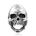 Gothic skull ring for men in silver stainless steel with vintage embossed finish - US 7 / Steel