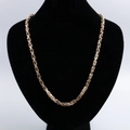 Bold men's Byzantine chain necklace in gold and silver tones with a thick woven pattern - 5mm*55cm / Gold Silver Two Tone