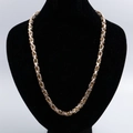 Collier chaîne byzantine pour homme en acier inoxydable bicolore or et argent - Bicolore Or Argent