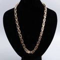 Collier chaîne byzantine bicolore argent et or pour hommes en acier inoxydable - Bicolore Or Argent