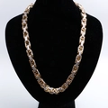 Collier byzantin épais pour homme, finition bicolore or et acier inoxydable - Bicolore Or Argent