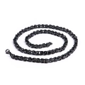 Collier chaîne byzantine pour homme en acier inoxydable noir avec fermoir mousqueton - Tout Noir