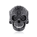 Anello da uomo vintage a teschio nero in acciaio inossidabile con incisioni gotiche - US 7 / Nero