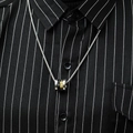 Three-tone roman numeral cylinder pendant necklace in titanium steel for men - Pendant Only (Without Chain) (Large Size)