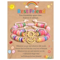 Detail of sun and moon friendship bracelets on illustrated best friend gift card - Best Friend Multicolor Gold Style (B00751)