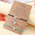 Ensemble de trois bracelets cœur en acier inoxydable avec soleil, lune et étoiles - Style de Coeur (B00536) / Lot de 3 / Multicolore