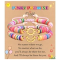Pinky promise sun and moon couple friendship bracelets with colorful clay beads and charms - Couples Multicolor Gold Style (B00751)