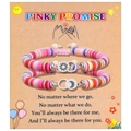 Détail des bracelets d'amitié magnétiques soleil et lune sur carte de vœux rose - Couple Multicolore Rond