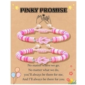 Set di braccialetti dell'amicizia fatti a mano in perline heishi su carta regalo - Rosa Coppie