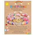 Colorful Heishi bead sun and moon friendship bracelets set on a floral gift card - Best Friend Multicolor Gold Silver Style (B00751)