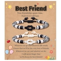 Set di braccialetti dell'amicizia in perline Heishi fatti a mano con nodo intrecciato - Migliore Amico Nero Bianco