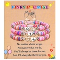 Détails de bracelets en argile polymère avec breloques cœur soleil, lune et étoile - Couple Multicolore Cœur