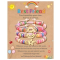 Set of 3 adjustable friendship bracelets with celestial sun, moon and star charms - Best Friend Multicolor Gold Style Set (B00751)