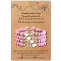 Lot de quatre bracelets en perles Heishi colorées avec breloques cœur et carte de vœux - Carte à Tirer Multicolore (Ensemble)