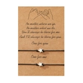 Ensemble de bracelets en corde tressée étoile pour couples sur carte cadeau - Noir