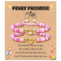 Roze en witte kralen armbanden set met hartvormige knoopbedels op een geschenkkaart - Verloop / Roze Goud