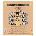 Three-piece sun moon and star friendship bracelets with adjustable clay bead cords - Couples Black White Gold Style Set (B00751)