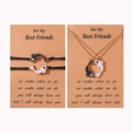 Yin Yang Koi friendship jewelry set with woven bracelets and golden fish necklaces - Necklace Bracelet Set Gold / Gold