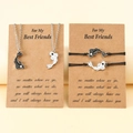 Close-up of Tai Chi fish necklaces and bracelets on cards for best friends gift - Necklace Bracelet Set Silver / Silver