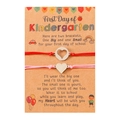 Detail of kindergarten first day mother daughter matching heart charm woven bracelets - Kindergarten Red Pink Thread