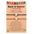 Detail der Stern-Webarmbänder auf einer Back to School Geschenkkarte mit Botschaft - Schwarz und Rot Stil