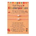 Bracelets tressés roses avec breloques étoiles argentées sur carte cadeau décorative - Maternelle Rose (B00364)