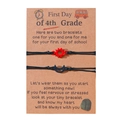 First day of 4th grade handmade woven bracelets with sun and moon charms for kids - Alloy Black Moon Red Sun Style