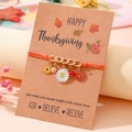 Bracelet tressé de Thanksgiving avec tournesol et perles sur carte de vœux - Style Tournesol 4 (B00516)