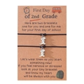 Matching stainless steel dinosaur charm woven bracelets on back-to-school gift card - Stainless Steel Cute T-Rex Black Style