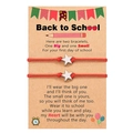 Rote gewebte Stern-Armbänder auf Back to School Karte für Mutter und Kind - Rotes Armband Stil