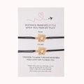Detail der Stern-Partnerarmbänder auf Karte mit emotionaler Botschaft für Geschenke - Sets / Gold/Schwarzes Seil