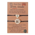Handmade woven friendship bracelets for 4th Grade Back to School with dandelion charms - Stainless Steel Heart Dandelion Style