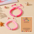 Bracelet à perles coeur rose pour rentrée scolaire avec carte cadeau et étoile de mer - Rose Foncé Rose (Thème Pre-K)