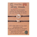 6th Grade first day woven bracelets with horse charms on a gift message card - Stainless Steel Horse Style