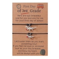 Adjustable dinosaur hand-woven bracelet set with themed back card for 3rd grade students - Alloy Red Enameled Raptor Style