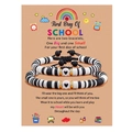 Détail de bracelets cœur ajustables sur une carte sur le thème de la rentrée - Noir (Thème École)