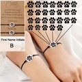 Détail de bracelets d'amitié pour couple avec initiales chat sur carte message - Style B (Personnalisation de l'Initiale)