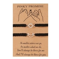 Handgefertigte Sonnen- und Mondarmbänder für Paare auf Pinky Promise Geschenkkarte - Silber (Paar Stil)