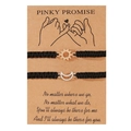 Braccialetti dell'amicizia sole e luna intrecciati a mano su card Pinky Promise - Oro + Argento (Stile Coppie)