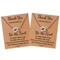 Juego de collares con nudo en tarjetas de regalo para damas de honor o bodas - Plateado (Set de 2)