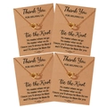 Détail d'un lot de 4 colliers à nœuds dorés sur cartes cadeaux en papier kraft brun - Or