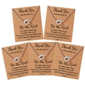 Cinco collares de nudo plateado en tarjetas kraft para recuerdos de boda mujer - Plateado (Set de 5)