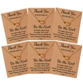 Set de 6 collares de nudo de corazón dorado en tarjetas de regalo kraft con texto - Dorado (Juego de 6 piezas)