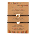 Mutter und Tochter Schulstart Armband Set mit Schmetterling Anhängern auf Karte - Schmetterling Schwarz