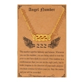 Collier doré numéro d'ange 222 avec ailes de papillon sur carte kraft vintage - Style Ailes de Papillon Numéro 222 (N00162) / Or
